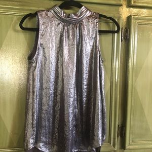 Maeve by Anthropologie beautiful sleeveless dark silver metallic top. NWOT